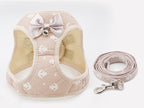 Harnais-veste pour chat beige