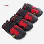 Bottes de randonnée pour chien, lot de 4, rouge