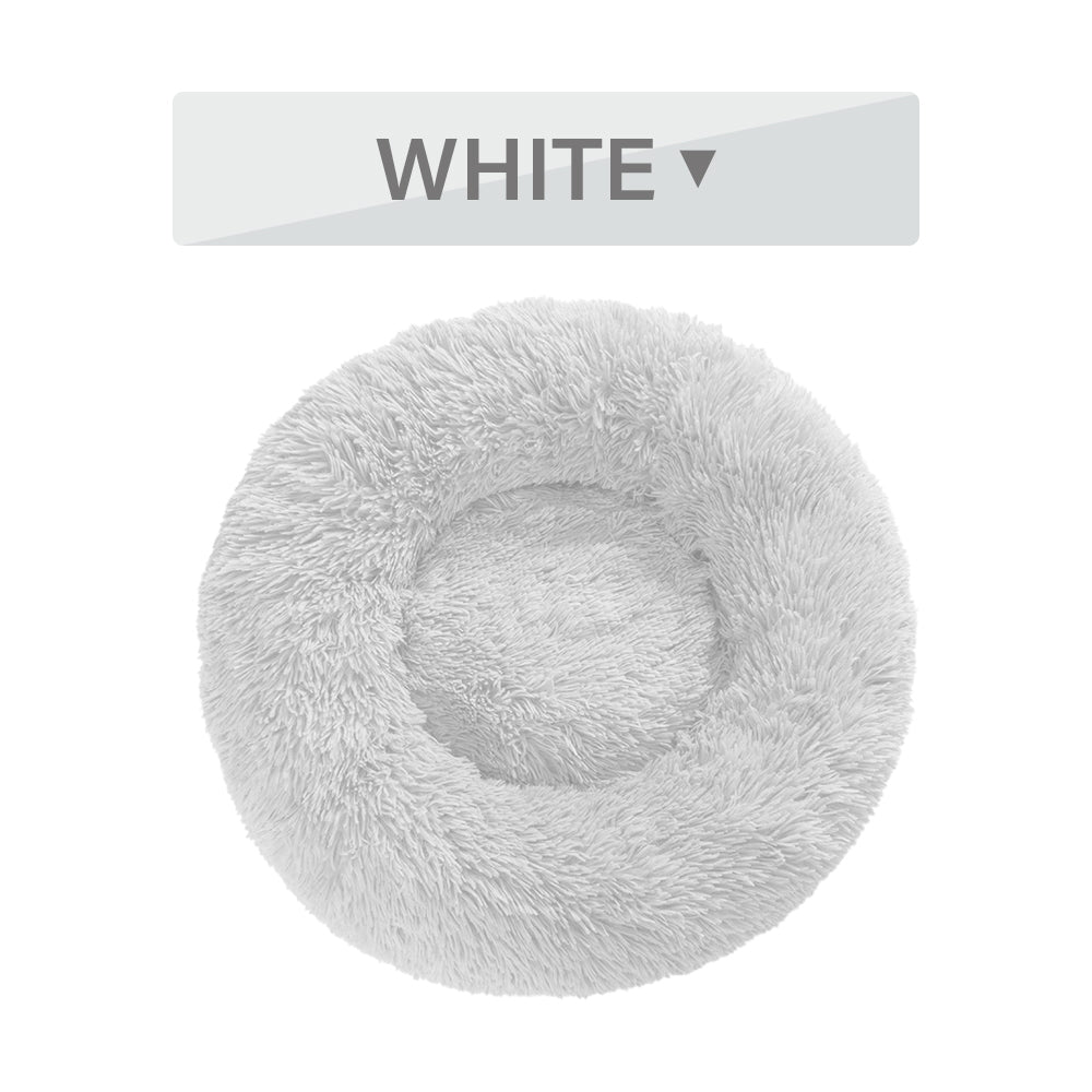 Calming plush donut bed