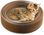 Griffoir-lit rond pliable en carton pour chat