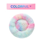 Calming plush donut bed