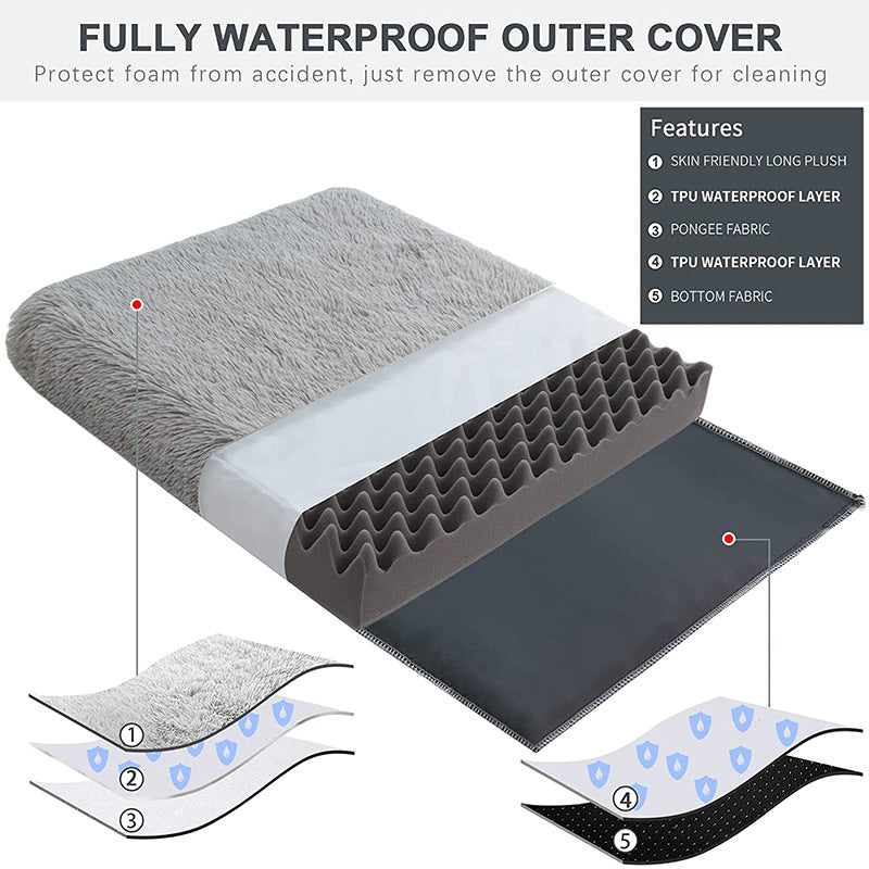 Matelas en mousse mémoire et peluche pour chien
