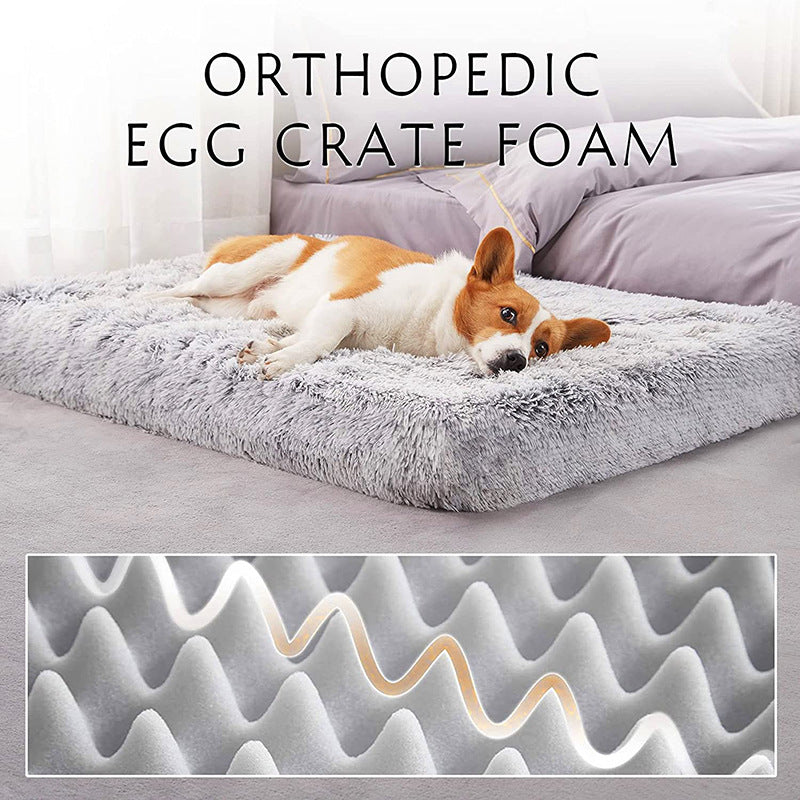 Matelas en mousse mémoire et peluche pour chien