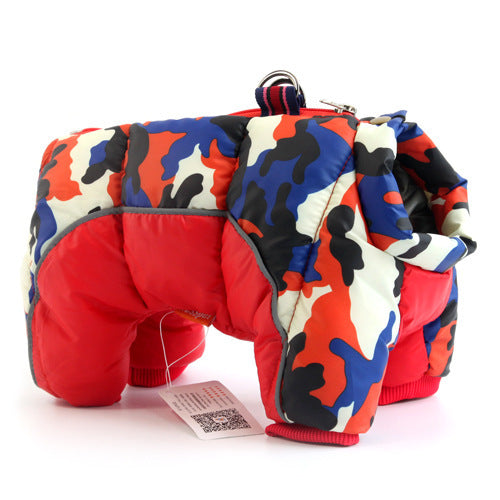 Dog snowsuit, detail